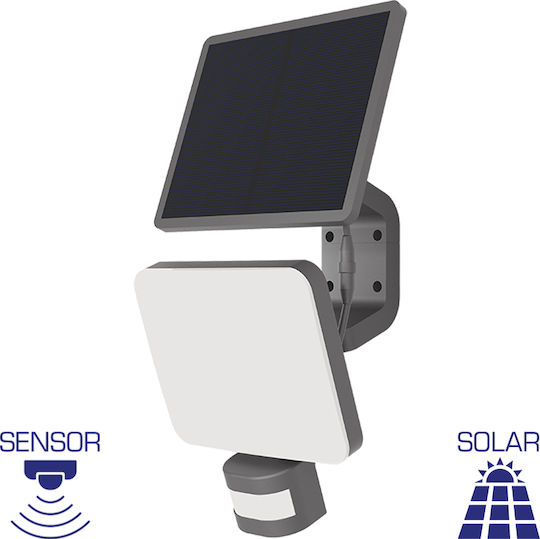 Braytron Στεγανός Ηλιακός Προβολέας LED 15W Ρυθμιζόμενο Λευκό με Αισθητήρα Κίνησης IP54