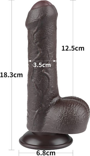 Lovetoy Dildo με Όρχεις και Βεντούζα Flesh 18.3cm