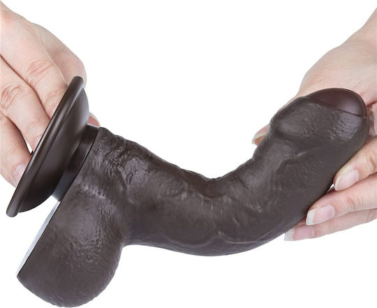 Lovetoy Dildo με Όρχεις και Βεντούζα Flesh 18.3cm