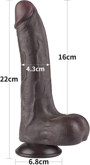Lovetoy Sliding Дилдо с Топки и Вендуза Телесен 22см