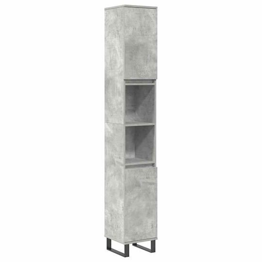 vidaXL Waschtisch mit Waschbecken L30xB60xH33cm Grey Concrete