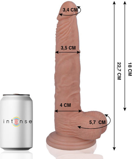 Intense Mr Intense Realistic Cock 29 Glass Dildo with Balls and Suction Cup Flesh 22.7cm