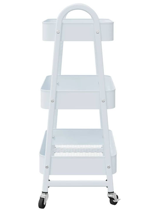 vidaXL Ραφιέρα Μπανιέρας Μεταλλική 42x41.5x77cm Λευκή