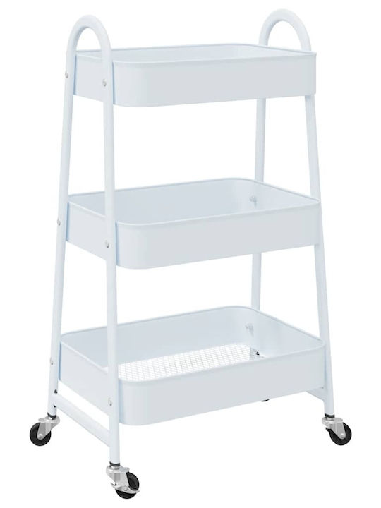 vidaXL Ραφιέρα Μπανιέρας Μεταλλική 42x41.5x77cm Λευκή