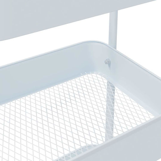 vidaXL Ραφιέρα Μπανιέρας Μεταλλική 42x41.5x77cm Λευκή