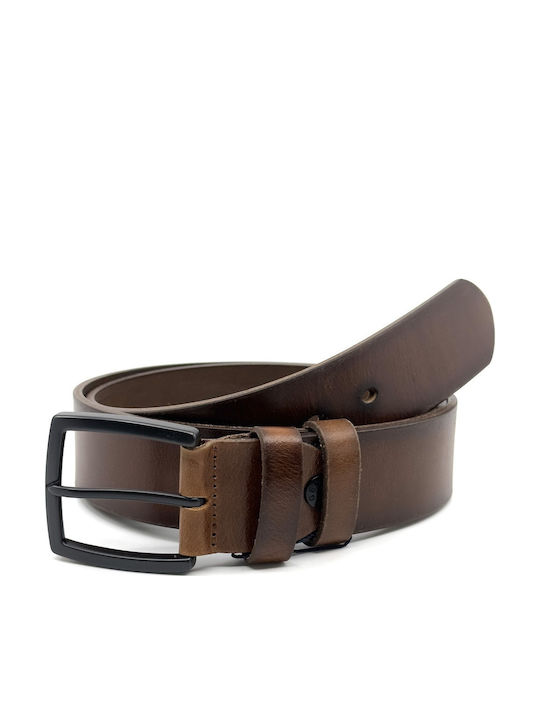 Breit Herren Gürtel Leder Tabac Braun