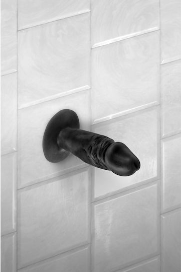 Real Body Dildo με Βεντούζα Μαύρο 11cm