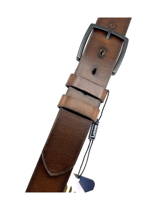 Breit Herren Gürtel Leder Tabac Braun