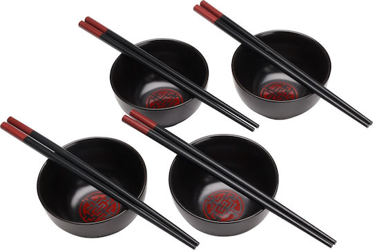 Excellent Houseware Μπωλ Σερβιρίσματος Στρογγυλό Κεραμικό Μαύρο με Διάμετρο 10.5εκ. 8τμχ