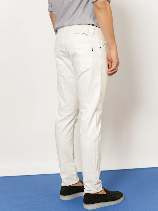 Men's Jeans Pants Cropped Elastic with Slim Fit White MP-D-JNS-S24-029-White