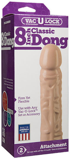 Vac U Lock Classic Dong Ρεαλιστικό Dildo με Βεντούζα Beige 20cm
