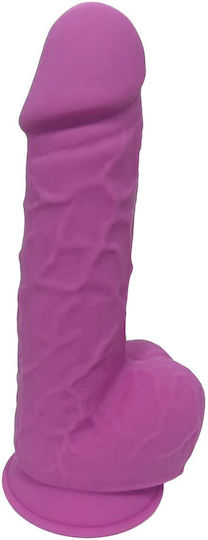 Dream Toys Real Love Silicone Dildo Balls Glass Dildo with Balls and Suction Cup Purple 21cm