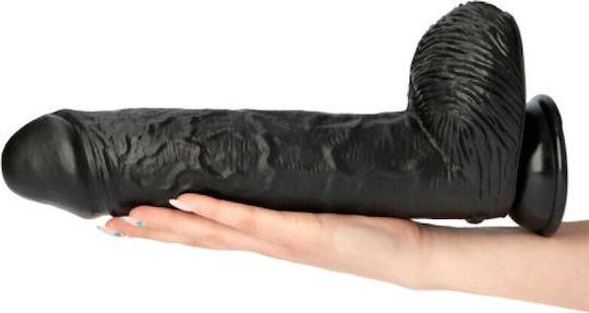 Toyz4lovers Made In Italy Ρεαλιστικό Dildo με Όρχεις και Βεντούζα Black 25cm