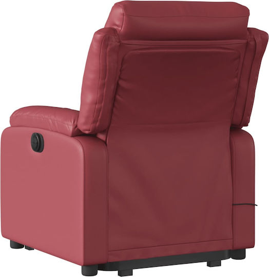 Relaxsessel Friseurwaschbecken mit Fußhocker aus Kunstleder Bordeaux 75x92.5x100cm
