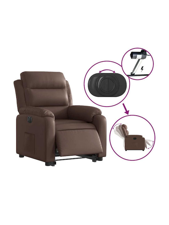 Relax Armchair with Footstool from Leatherette Coffee 75x92.5x100cm