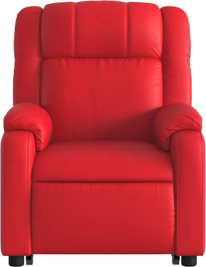 Relax Armchair Massage with Footstool from Leatherette Red 77x95x99cm