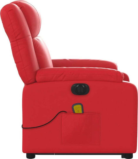 Relaxsessel Friseurwaschbecken mit Fußhocker aus Kunstleder Red 77x95x99cm
