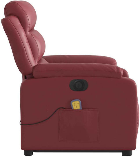 Relaxsessel Friseurwaschbecken mit Fußhocker aus Kunstleder Bordeaux 75x92.5x100cm