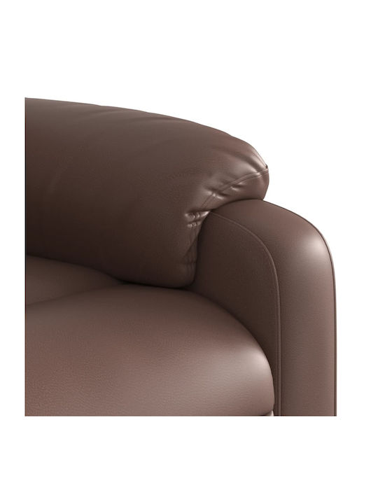 Fotoliu Relax Masaj cu Puf din Piele Ecologică Maro 75x92.5x100cm