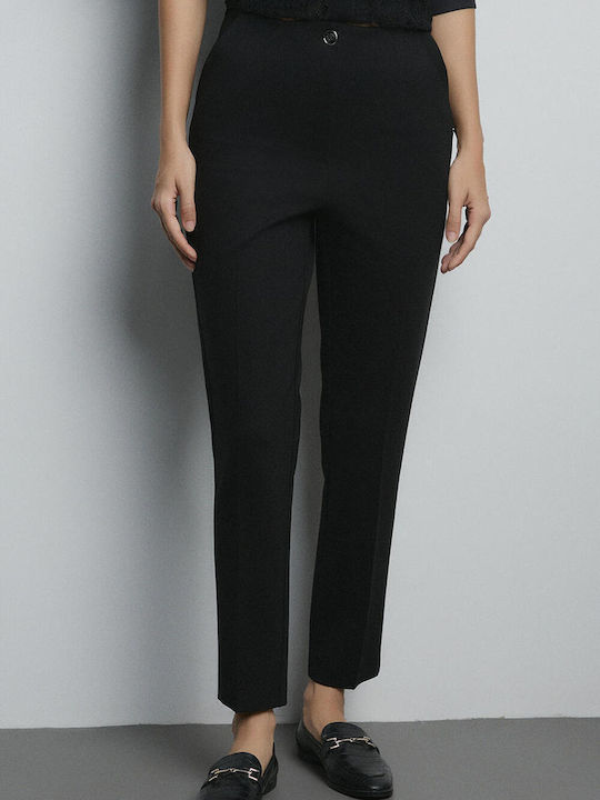 Bill Cost Women's Fabric Trousers in Straight Line Black