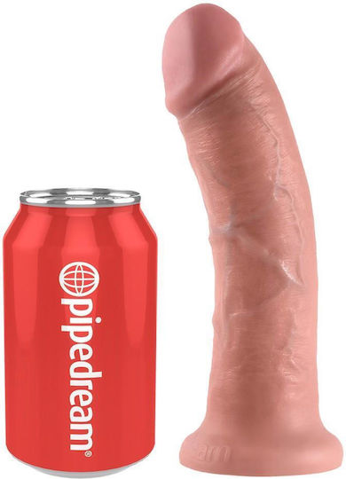 King Cock Glass Dildo With Suction Cup Flesh 20cm