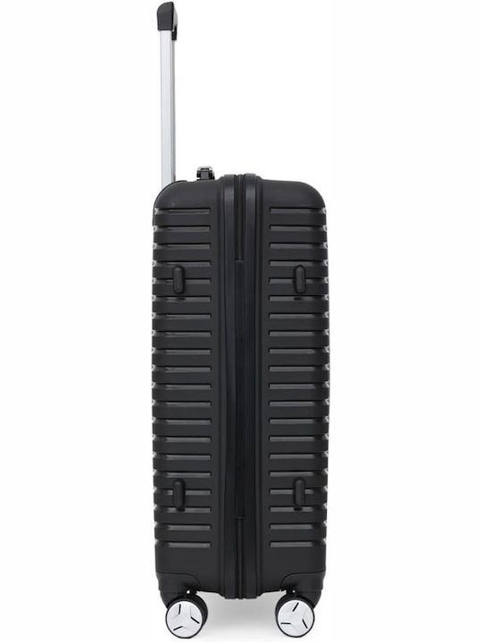 Amber Large Hard Black Suitcase With 4 Wheels Height 75cm