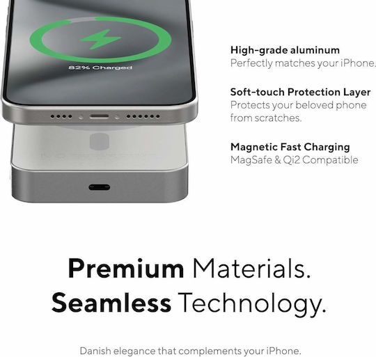 LinQ Slim Qi2 MagSafe Qi2 Powerbank 10000mAh 15W Graue