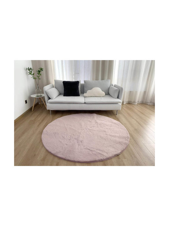 Anna Riska Anti-slip Rug Round Summer Cotton Blush Pink