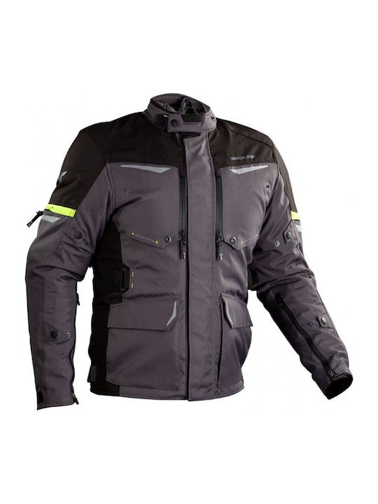 Nordcode Senegal Men's Motorcycle Jacket Cordura 4 Seasons Waterproof Dark Grey/Fluo