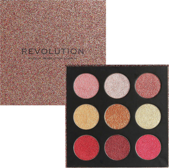 Revolution Beauty Euphoric Foil Παλέτα με Σκιές Ματιών σε Στερεή Μορφή House of Fun 18.9gr