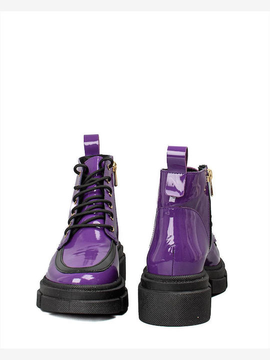 Stiefeletten Damen Lila