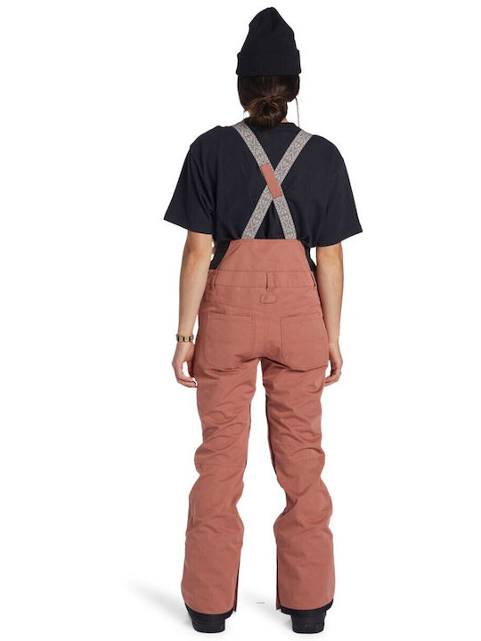 DC Crusade ADJTP03028-MMS0 Women's Dungarees for Ski & Snowboard Soft Shell Brown