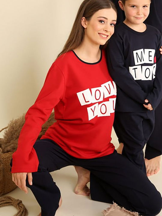 Happy Family Winter Women's Pyjama Set Red