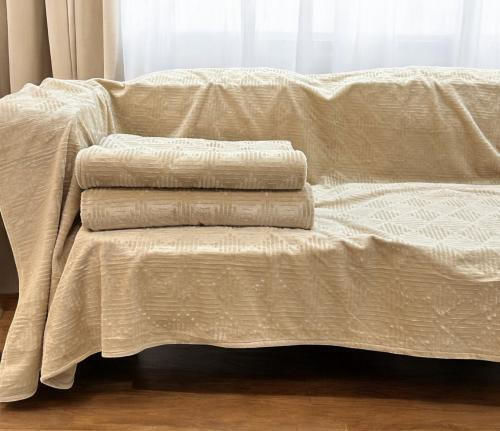 Linea Home Vendome Ριχτάρι Διθέσιου Καναπέ Ζακάρ 180x240εκ. Μπεζ