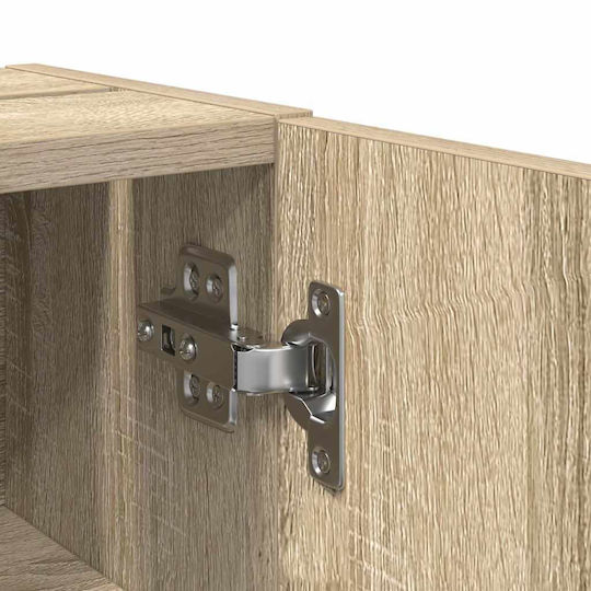 vidaXL Wall Hung Cabinet Bathroom Column Cabinet L20.5xD22xH72cm Oak