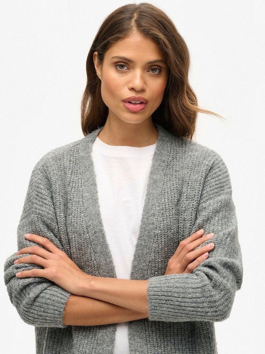 Damen Strickjacke Lang Grau