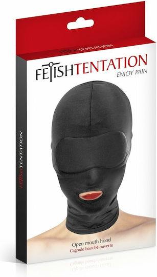 Fetish Tentation Fetish Tentation Open Mouth Hood BDSM Mask in Black Color