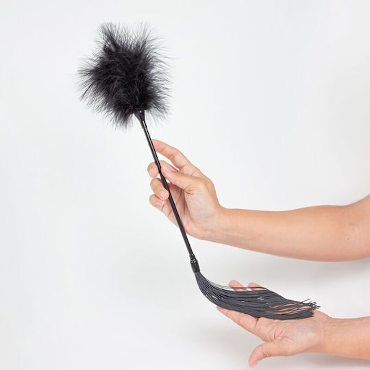 Secret Play Secret Play Duster + Μαστίγιο σε Μαύρο Χρώμα