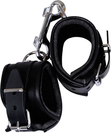 Zado Leather Cuffs Χειροπέδες σε Μαύρο Χρώμα
