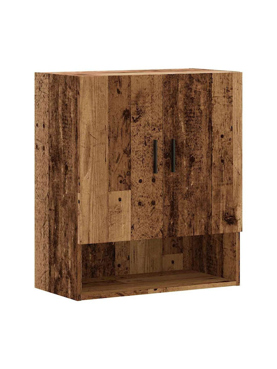 Wand Wohnzimmer Nische aus Spanplatte Alt Holz 60x31x70cm