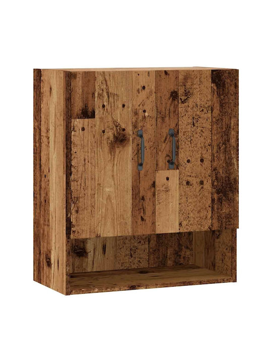 Wand Wohnzimmer Vitrine aus Spanplatte Alt Holz 60x31x70cm