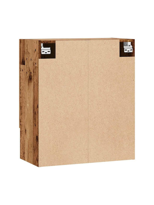 Wand Wohnzimmer Vitrine aus Spanplatte Alt Holz 60x31x70cm