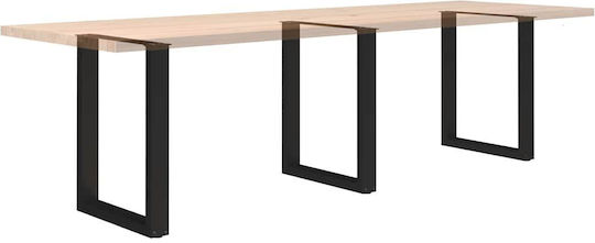 vidaXL Metallic Furniture Leg 3 Pieces Suitable for Table / Coffee Table / Office 70x72cm Black