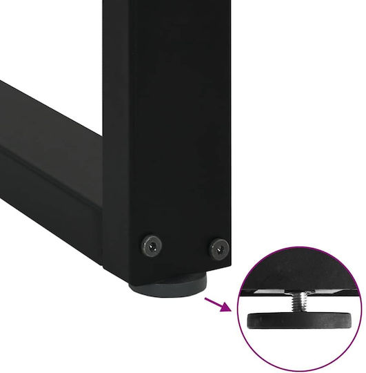 vidaXL Metallic Furniture Leg 2 Pieces Suitable for Table / Coffee Table / Office 80x72cm Black