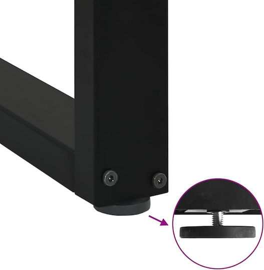 vidaXL Metallic Furniture Leg 2 Pieces Suitable for Table / Coffee Table / Office 70x72cm Black