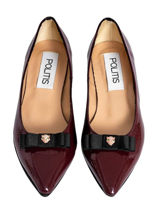 Anatomic Leather Pointy Ballerinas Burgundy
