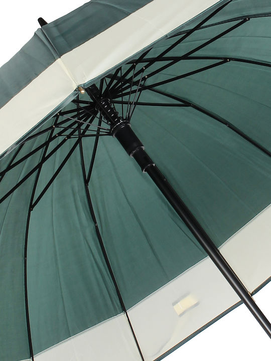 Keskor Automatic Umbrella with Walking Stick Green