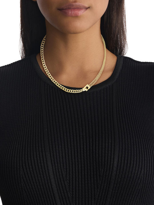 Calvin Klein Chain Neck made of Stainless Steel Gold-plated Length 45cm