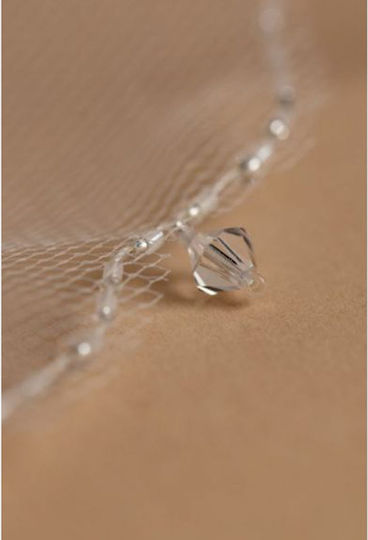 Bridal Veil Beaded Embroidered White 2 Layers Ariana