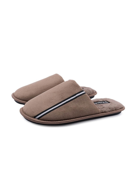 Love4shoes Heel Enclosed Men's Slipper Brown